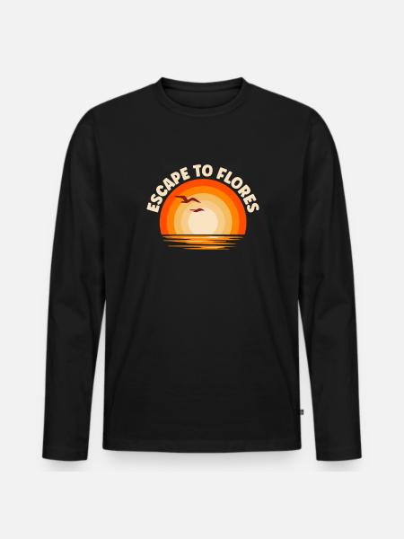 I'm fleeing to Flores - Men's Premium Organic Long Sleeve Shirt - black