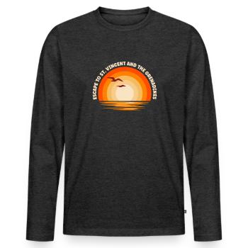 I'm fleeing to St. Vincent and the Grenadines - Men's Premium Organic Long Sleeve Shirt - heather anthracite - Front - Nico (187cm)