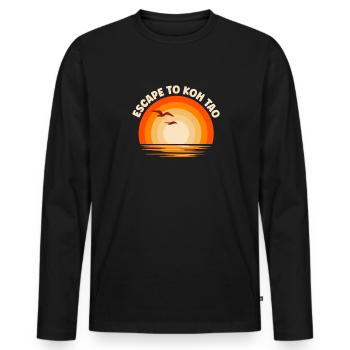 I'm fleeing to Koh Tao - Men's Premium Organic Long Sleeve Shirt - black - Front - Nico (187cm)