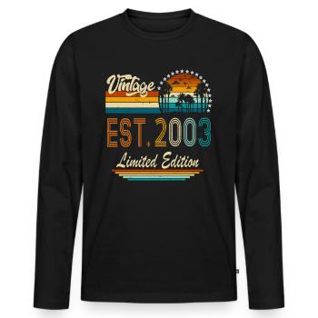 2003 vintage vintage retro birthday Geschen - Men's Premium Organic Long Sleeve Shirt - black - Front - Nico (187cm)