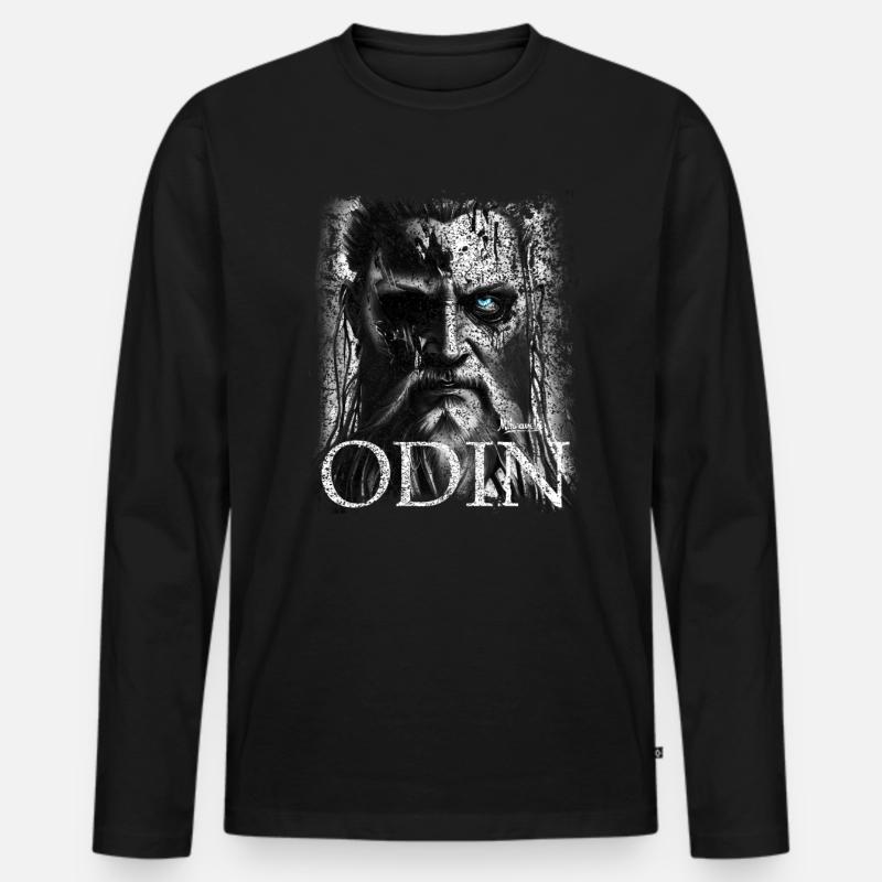 Odin - Männer Premium Bio Langarmshirt - Schwarz