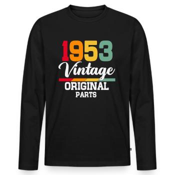 Né en 1953 Vintage Anniversaire Rétro - T-shirt manches longues Premium bio Homme - noir - Devant - Nico (187cm)