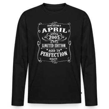 Avril 2005 Anniversaire des légendes nées - T-shirt manches longues Premium bio Homme - noir - Devant - Nico (187cm)