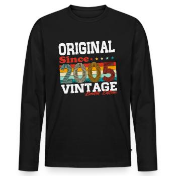 Original 2005 vintage vintage cadeau d’anniversaire - T-shirt manches longues Premium bio Homme - noir - Devant - Nico (187cm)