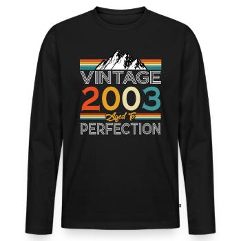 Born 2003 20 years birthday - Men's Premium Organic Long Sleeve Shirt - black - Front - Nico (187cm)