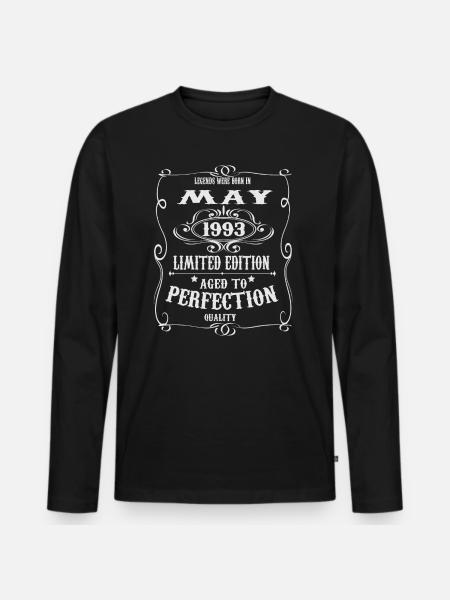 May 1993 Vintage Born Legends Birthday - Men's Premium Organic Long Sleeve Shirt - black