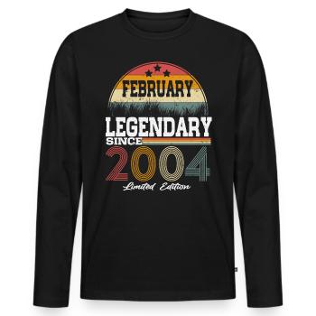 Legends est né en février 2004 - T-shirt manches longues Premium bio Homme - noir - Devant - Nico (187cm)