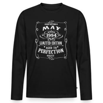 Legends est né en mai 1994 - T-shirt manches longues Premium bio Homme - noir - Devant - Nico (187cm)