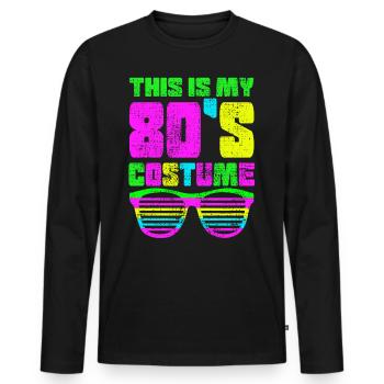 80er Shirt - Männer Premium Bio Langarmshirt - Schwarz - Vorne - Nico (187cm)