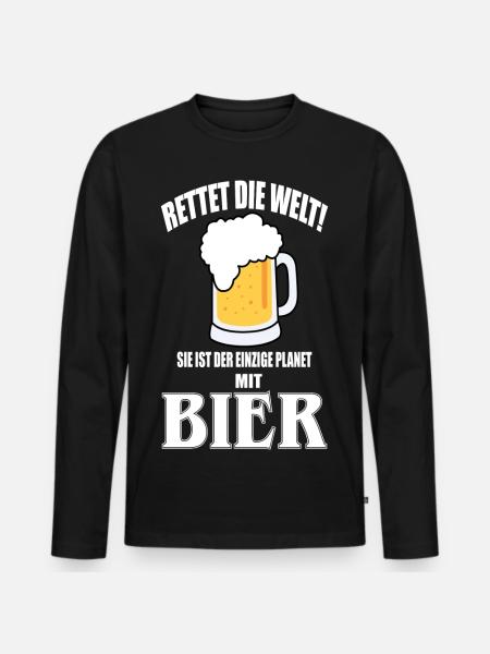 Don de bière drôle - T-shirt manches longues Premium bio Homme - noir