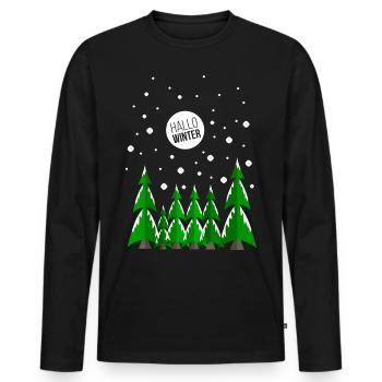 winter - Men's Premium Organic Long Sleeve Shirt - black - Front - Nico (187cm)