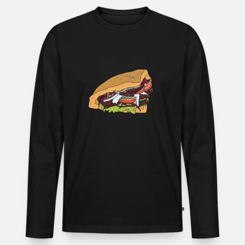 Döner Kebab - Männer Premium Bio Langarmshirt - Schwarz