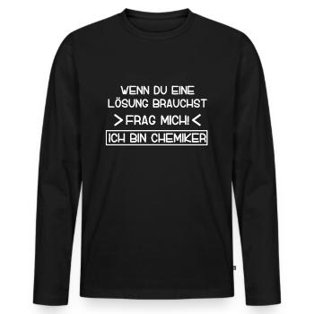 wenn du eine Lösung brauchst chemiker - Chemiker - Männer Premium Bio Langarmshirt - Schwarz - Vorne - Nico (187cm)