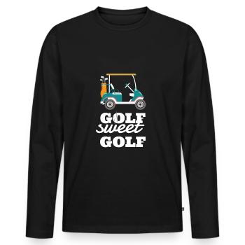 Golf Sweet Golf - Männer Premium Bio Langarmshirt - Schwarz - Vorne - Nico (187cm)