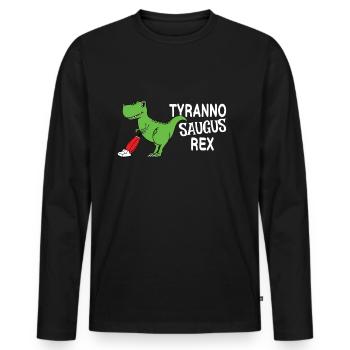 Tyranno Saugus Rex - Männer Premium Bio Langarmshirt - Schwarz - Vorne - Nico (187cm)