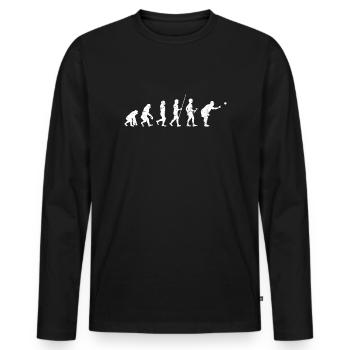 Boule Petanque Boccia Evolution - Männer Premium Bio Langarmshirt - Schwarz - Vorne - Nico (187cm)