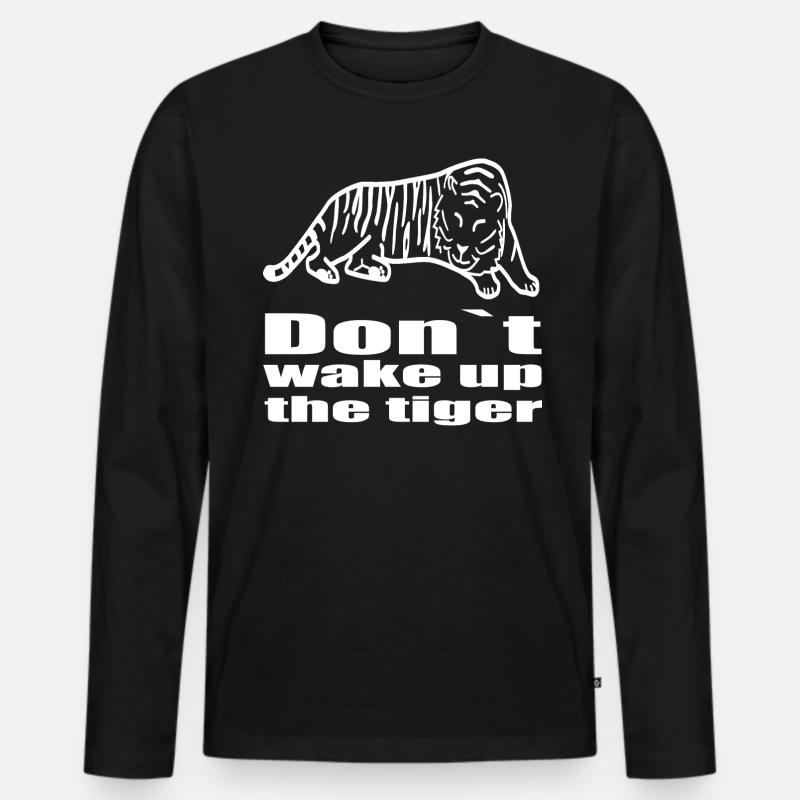 tiger - Männer Premium Bio Langarmshirt - Schwarz