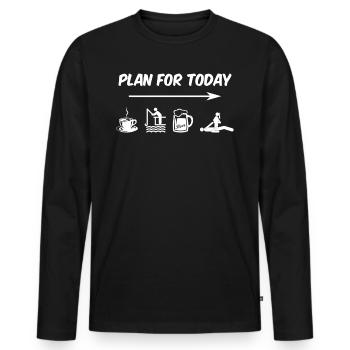 Pêche Bière Café Sex Cadeau - T-shirt manches longues Premium bio Homme - noir - Devant - Nico (187cm)
