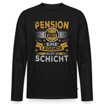 Polizei Pension 2022 Legende verlässt Schicht - Männer Premium Bio Langarmshirt - Schwarz - Vorne - Nico (187cm)