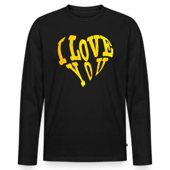 I love You, ich liebe dich, Bier, Beer - Männer Premium Bio Langarmshirt - Schwarz - Vorne - Nico (187cm)