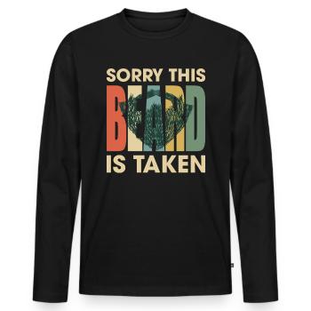 Désolé cette barbe est prise Vintage rétro drôle - T-shirt manches longues Premium bio Homme - noir - Devant - Nico (187cm)