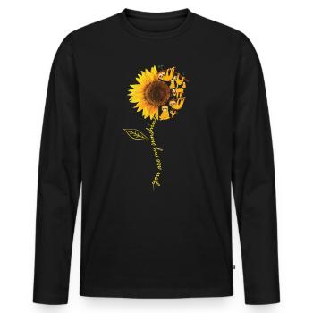 You Are My Sunshine Sunflower Cute Sloths Lovers - Männer Premium Bio Langarmshirt - Schwarz - Vorne - Nico (187cm)