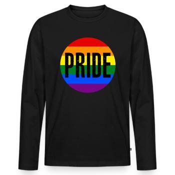 Happy Pride Month LGBT Pride Sensibilisation - T-shirt manches longues Premium bio Homme - noir - Devant - Nico (187cm)