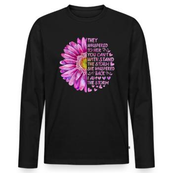 You Can't With Stand The Storm She Whispered Back - Männer Premium Bio Langarmshirt - Schwarz - Vorne - Nico (187cm)