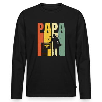 dad beekeeper t-shirt dad beekeeping - Men's Premium Organic Long Sleeve Shirt - black - Front - Nico (187cm)