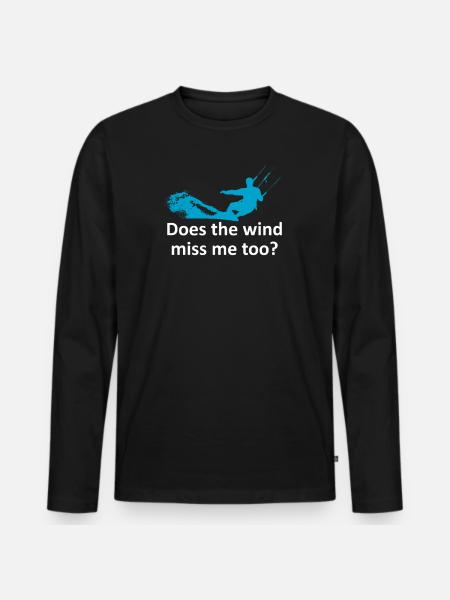 Kitesurfen - Männer Premium Bio Langarmshirt - Schwarz