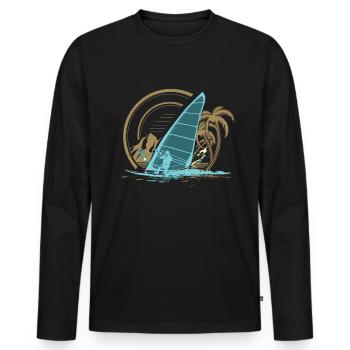 Windsurfing - Men's Premium Organic Long Sleeve Shirt - black - Front - Nico (187cm)