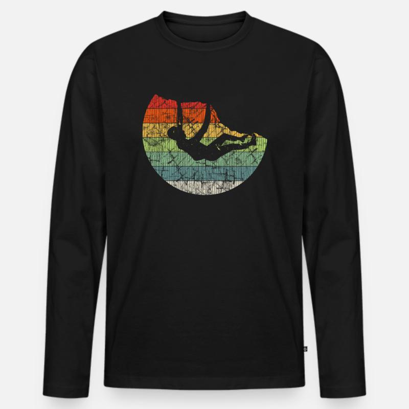 Klettern - Männer Premium Bio Langarmshirt - Schwarz