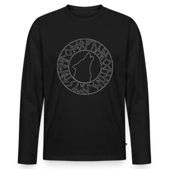 Wikinger - Männer Premium Bio Langarmshirt - Schwarz - Vorne - Nico (187cm)