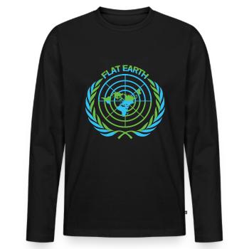 Terre plate - T-shirt manches longues Premium bio Homme - noir - Devant - Nico (187cm)