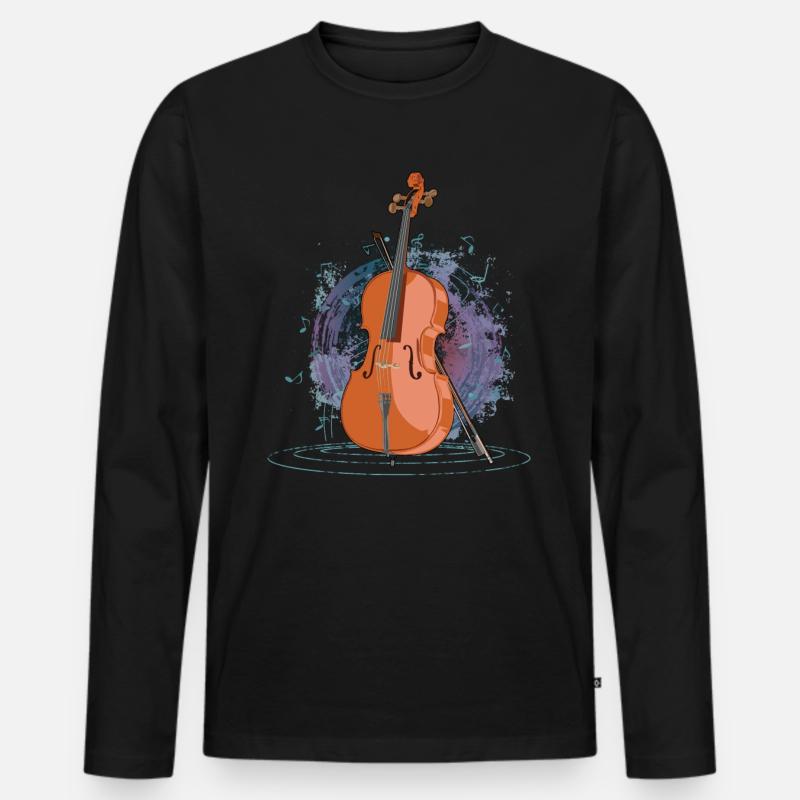 Cello - Männer Premium Bio Langarmshirt - Schwarz