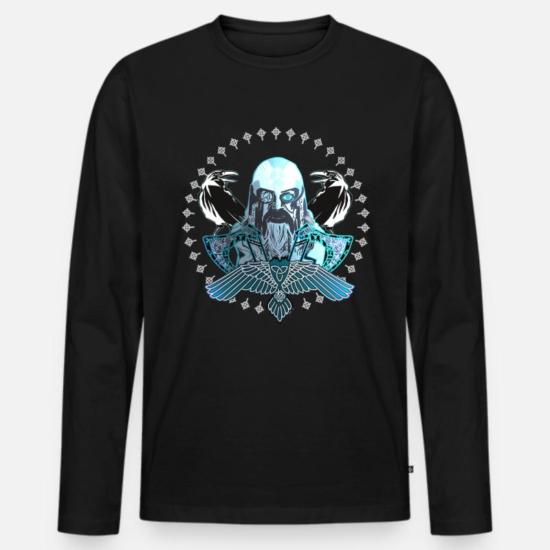 Odin - Männer Premium Bio Langarmshirt - Schwarz