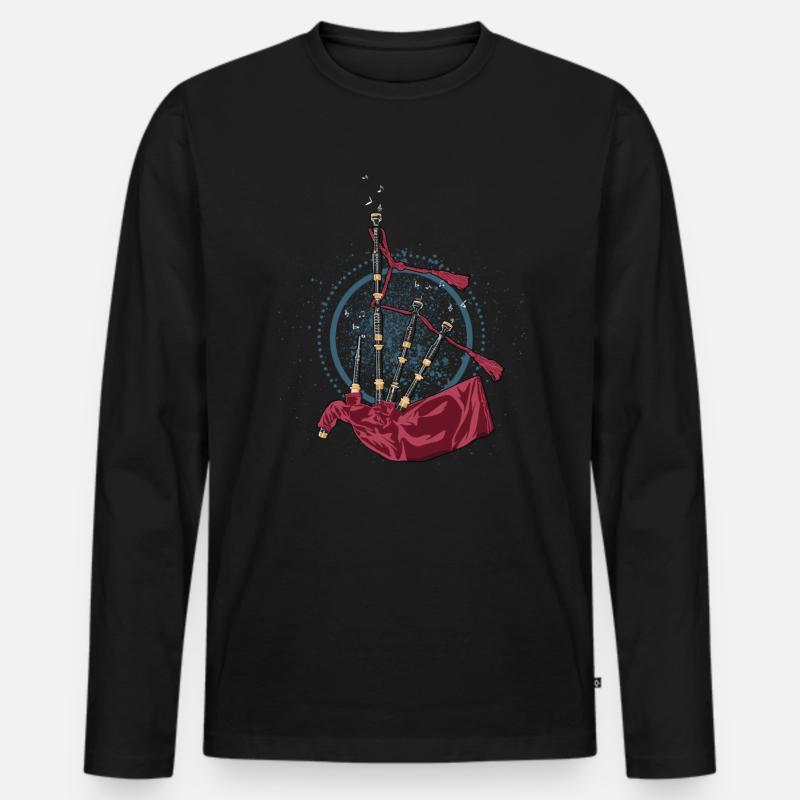 Dudelsack - Männer Premium Bio Langarmshirt - Schwarz