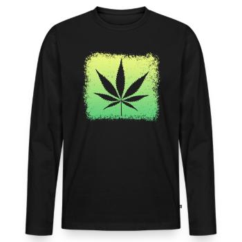Kiffen Weed Ganja - Männer Premium Bio Langarmshirt - Schwarz - Vorne - Nico (187cm)