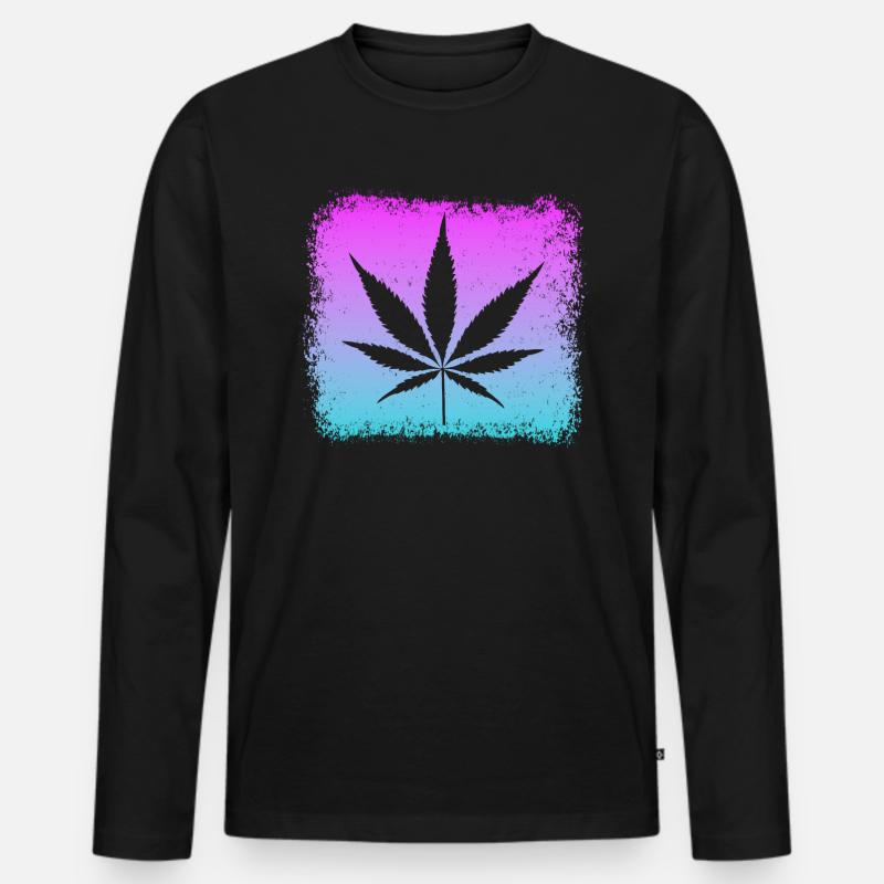 Kiffen - Männer Premium Bio Langarmshirt - Schwarz