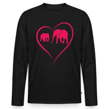 Elephants Pachyderms Proboscis Africa Trumpet Elephant - Men's Premium Organic Long Sleeve Shirt - black - Front - Nico (187cm)