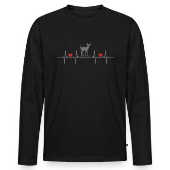 Deer Deer Cow Roe Deer Roe Deer Forest Forest Deer - Men's Premium Organic Long Sleeve Shirt - black - Front - Nico (187cm)