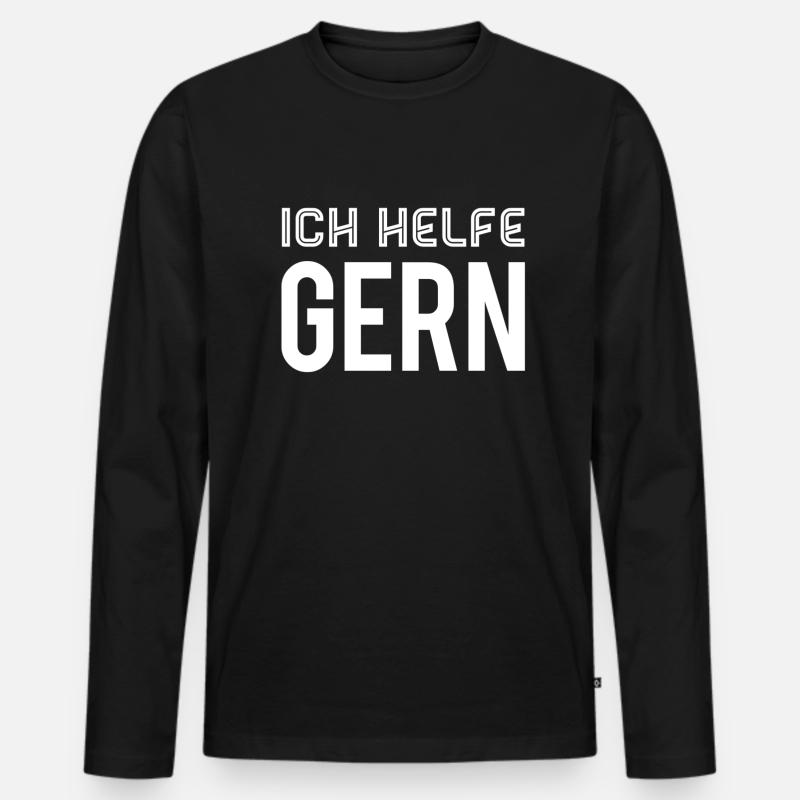 ich bin hilfsbereit - Männer Premium Bio Langarmshirt - Schwarz