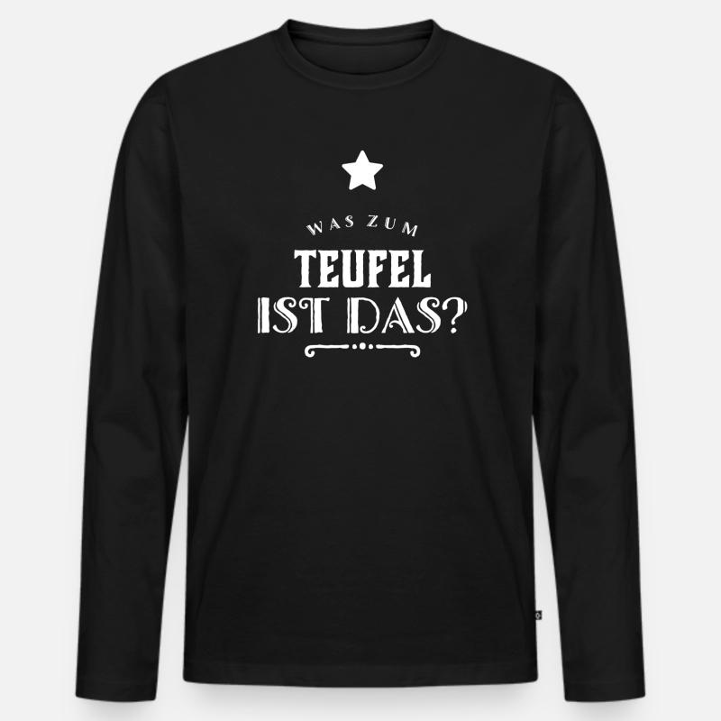 was ist das? - Männer Premium Bio Langarmshirt - Schwarz
