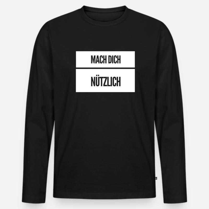 mach endlich was nützliches - Männer Premium Bio Langarmshirt - Schwarz