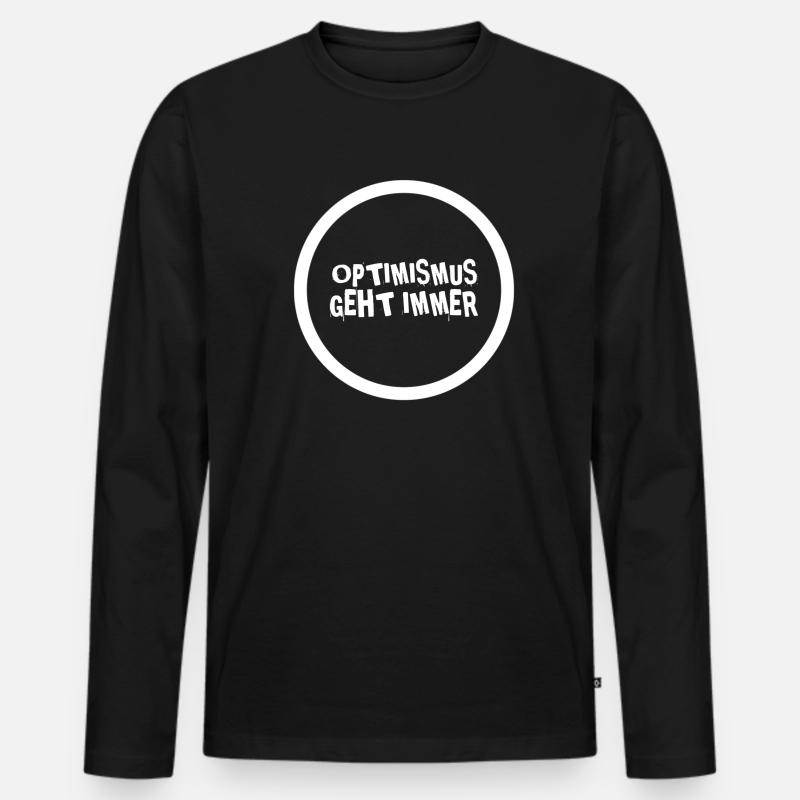Optimismus geht immer - Männer Premium Bio Langarmshirt - Schwarz