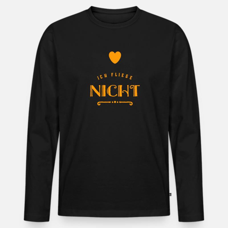 ich fliege nicht - Männer Premium Bio Langarmshirt - Schwarz