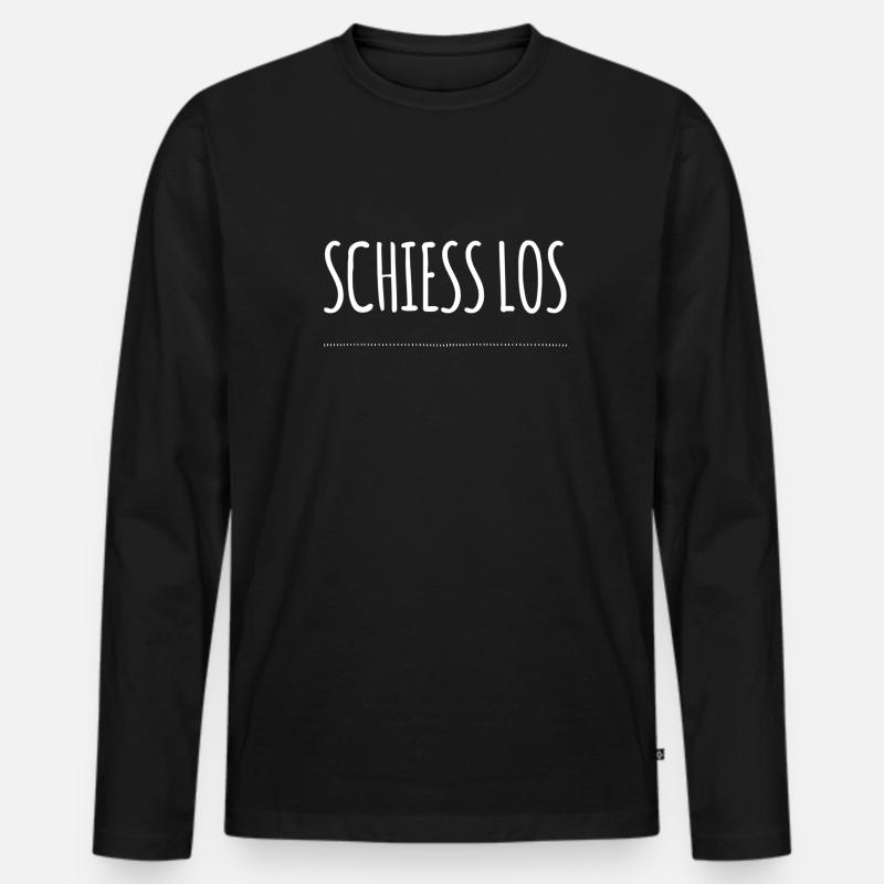 lass hören - Männer Premium Bio Langarmshirt - Schwarz