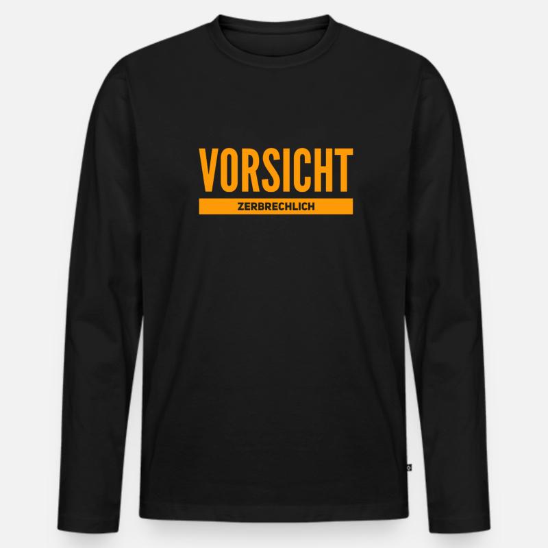 ich bin ziemlich zerbrechlich - Männer Premium Bio Langarmshirt - Schwarz