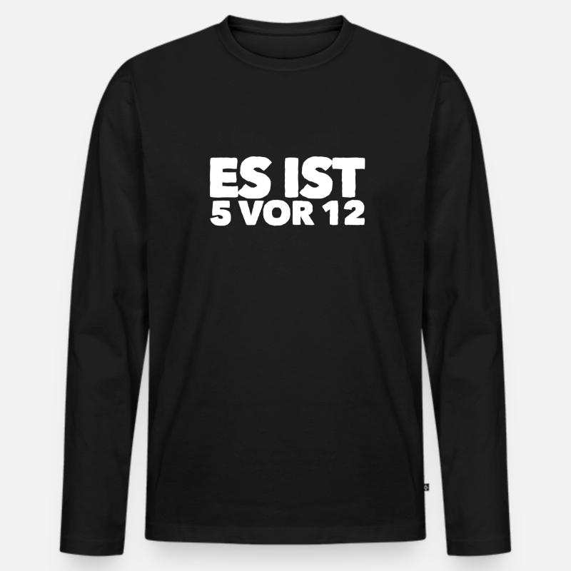 das wird knapp - Männer Premium Bio Langarmshirt - Schwarz