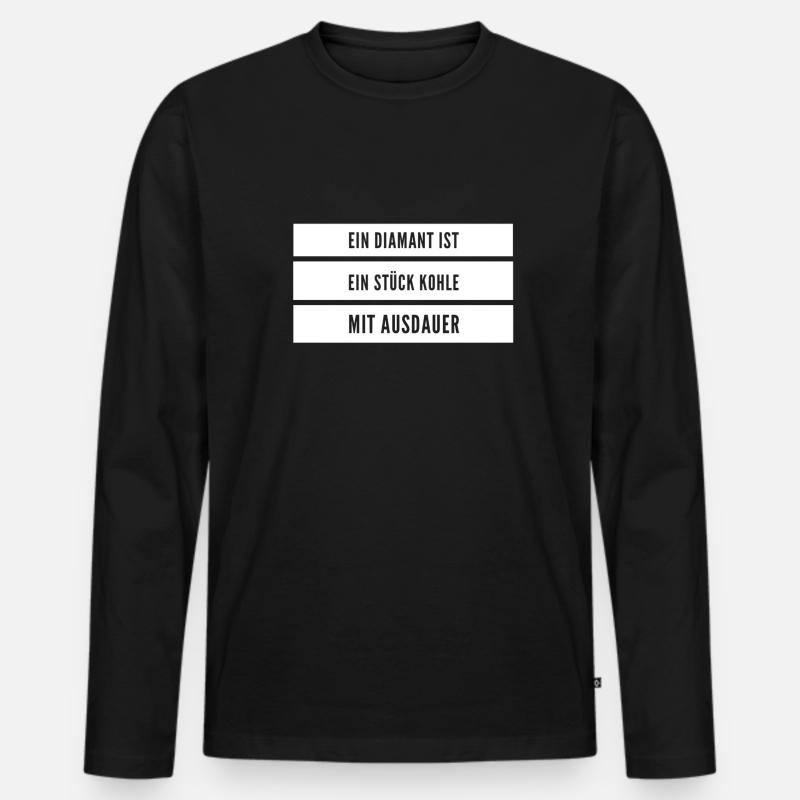 Ausdauer geht immer - Männer Premium Bio Langarmshirt - Schwarz